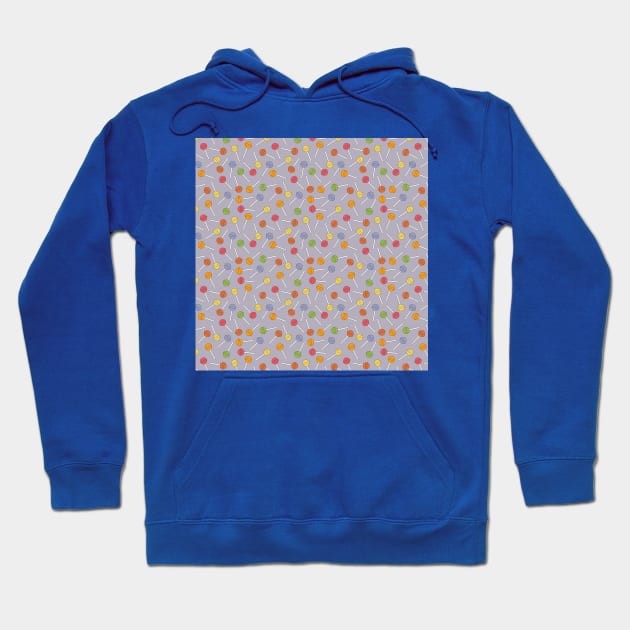 Happy Lollipop Sugar Candy Pattern - Blue Hoodie by PrintablesPassions